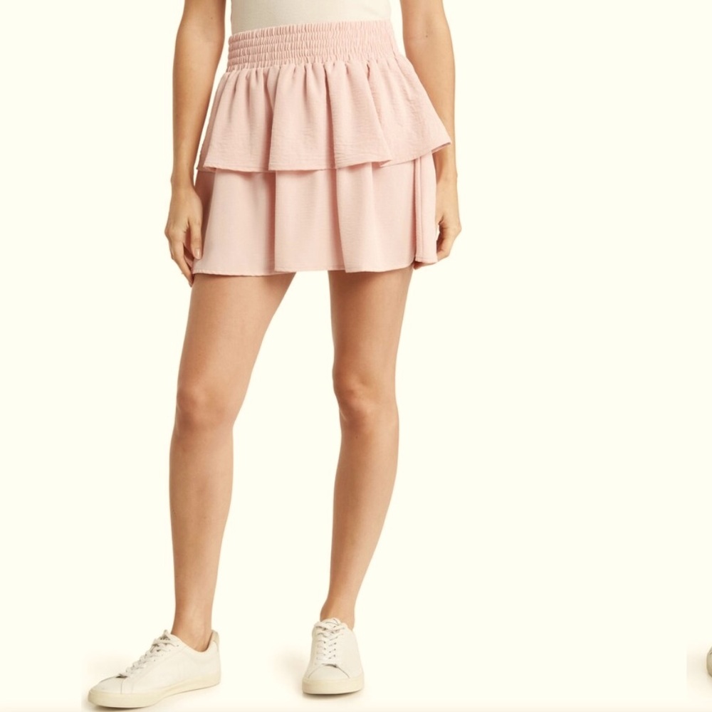 Abound Tiered Ruffle mini skirt beige